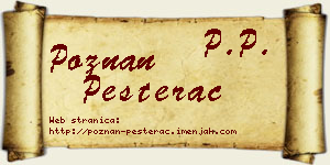 Poznan Pešterac vizit kartica